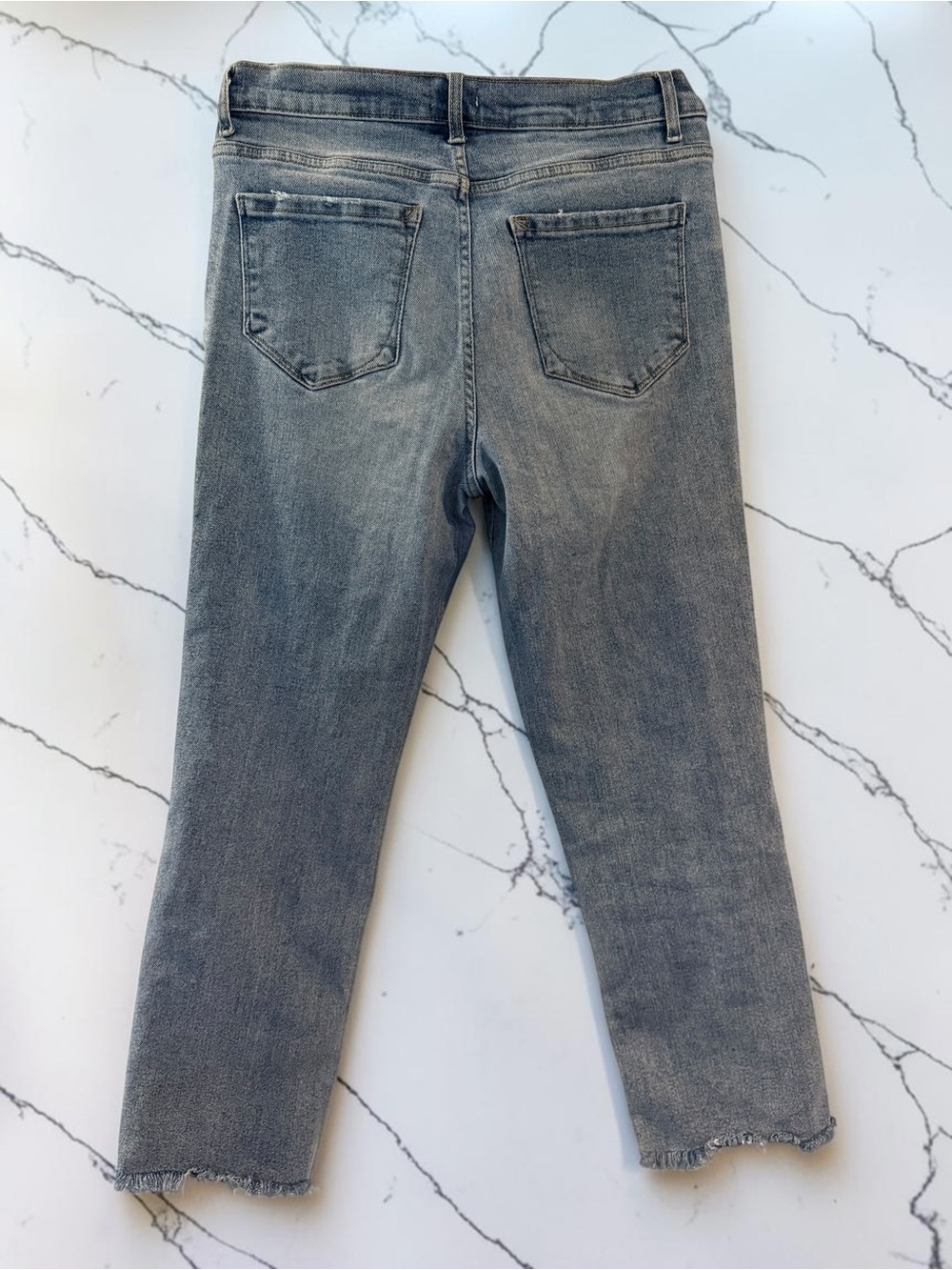 Kensie Women's Grey Distressed Boyfriend Jeans - Picture 9 of 10